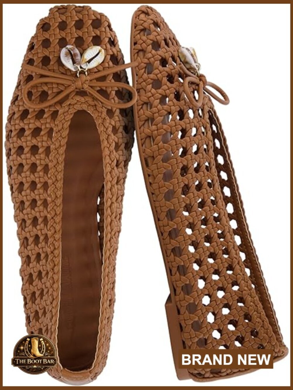 Hand Woven Ballet Flats, Pointed Toe Flat Shoes with Bow Detail, Memory Foam